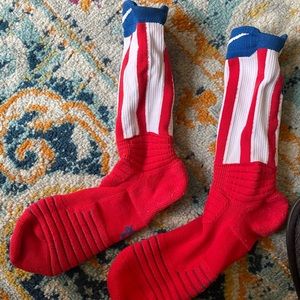 Nike elite socks captain America flag red blue